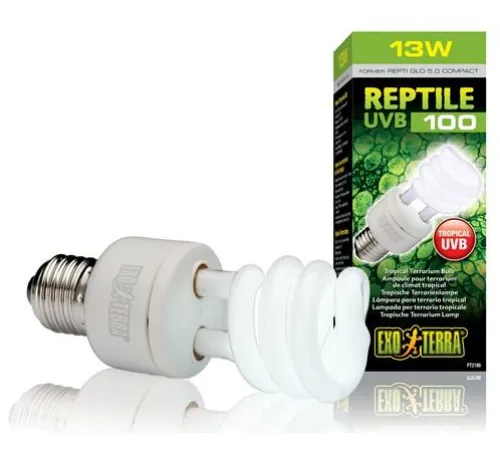 Exo Terra Лампа Reptile UVB100 former UVB5.0 Compact 13 Вт