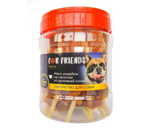 For Friends Мясо индейки на палочке из воловьей кожи 500 г