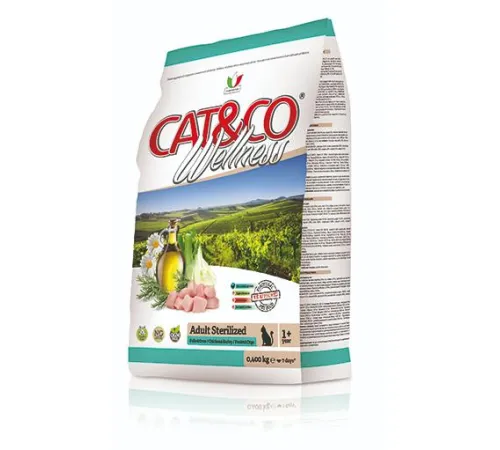 Cat&co Wellness Adult Sterilized (Курица и ячмень) 400 г