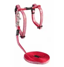 Rogz Шлейка+поводок Sparklecat Dark Red (длина поводка 1.8 м, грудь 19,8-30 см)