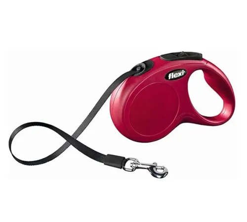 Рулетка Flexi Classic Compact М, лента 5 м, красная