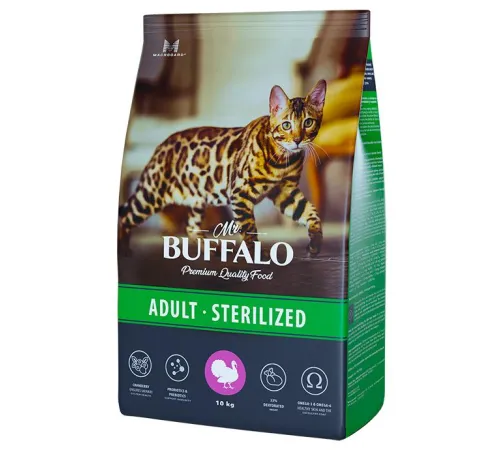 Mr. Buffalo Cat Sterilised (Индейка), 10 кг