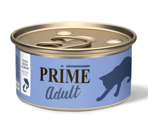 Prime Adult Консервы (Тунец с сурими в собственном соку) для кошек, 70 г