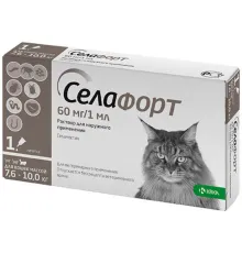 KRKA Селафорт для кошек 7.6-10 кг, (1 пипетка) 60 мг/1 мл