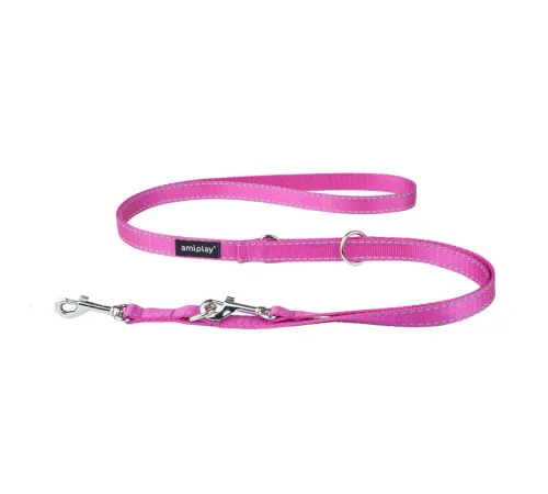 Поводок AmiPlay Reflective (Розовый) S 100-200/1 см