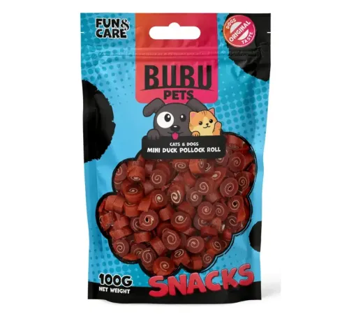 Bubu Pets Мини рулетики из утки, 100 г