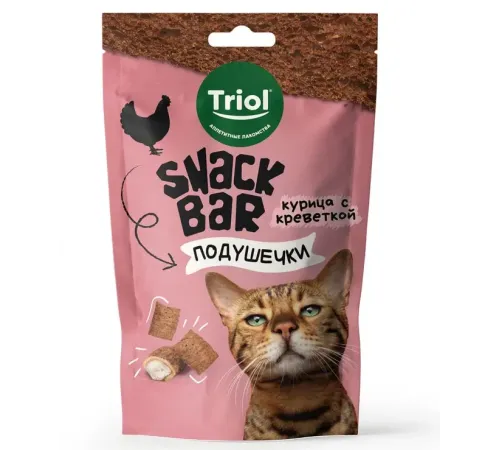 Triol Snack Bar Мини-подушечки с начинкой из курицы с креветкой, 30 г