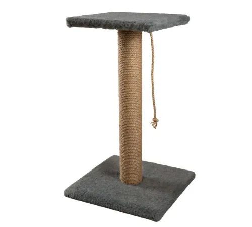 Cat House Когтеточка - столбик с полкой, 70 см, джут, серая