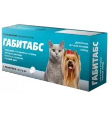 Apicenna Габитабс для кошек и собак мелких пород, 50 мг/2 таб по 125 мг