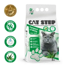 Cat Step Наполнитель белый Compact White Aloe Vera, 5 л (4,5 кг)