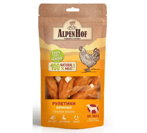 AlpenHof Рулетики куриные для средних и крупных собак, 80 г