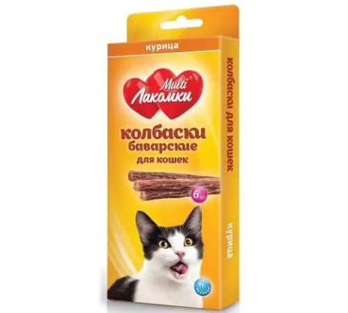 MultiЛакомки Колбаски баварские из курицы для кошек 6 шт