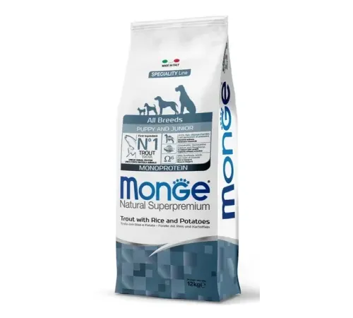 Monge Dog Speciality All Breeds Puppy&Junior (Форель, рис, картошка), 12 кг