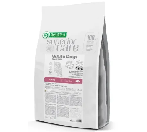 Nature's Protection White Dogs GF Junior All Breed (Белая рыба), 10 кг