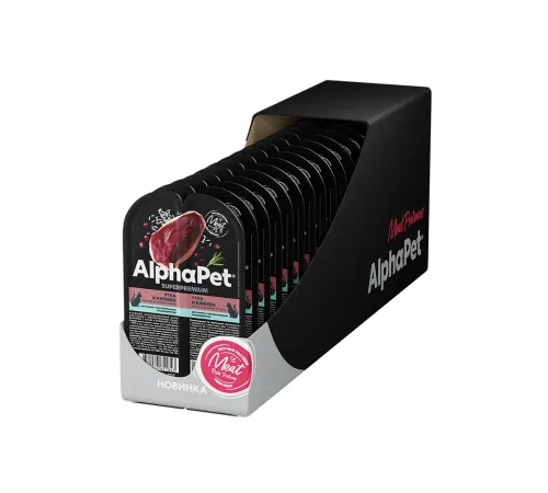 AlphaPet Superpremium Утка и клюква мясные кусочки в соусе для кошек, 80 г