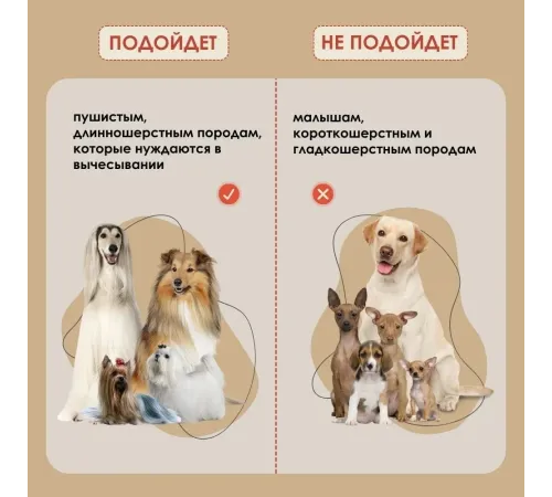 Muzzle Расческа для шерсти с кнопкой быстрой очистки, серая