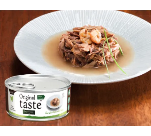 Original Tasty хлопья из филе тунца с целой креветкой в соусе, 70 г