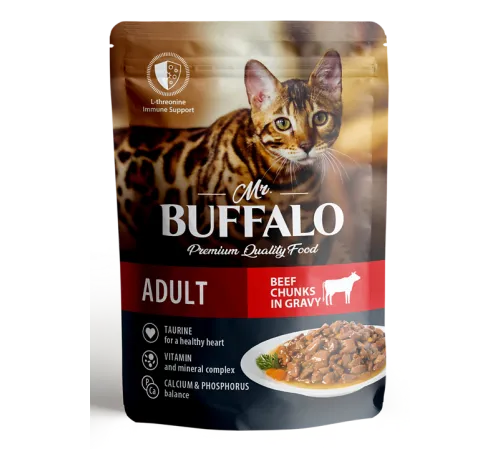 Mr. Buffalo Cat Adult (Говядина в соусе), 85 г