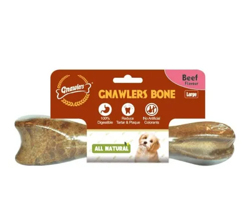 Gnawlers Bone Beef Лакомство для собак с говядиной, 22 см (265 г)