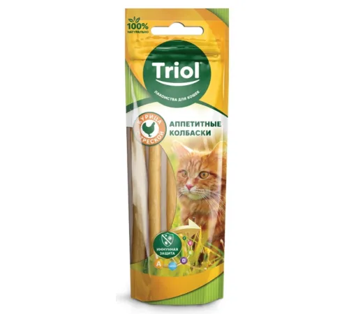 Triol PT31 Колбаски из курицы с треской, 40 г