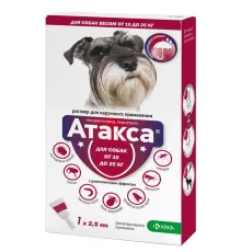 KRKA Капли АТАКСА для собак от 10 до 25 кг, 1х2,5 мл
