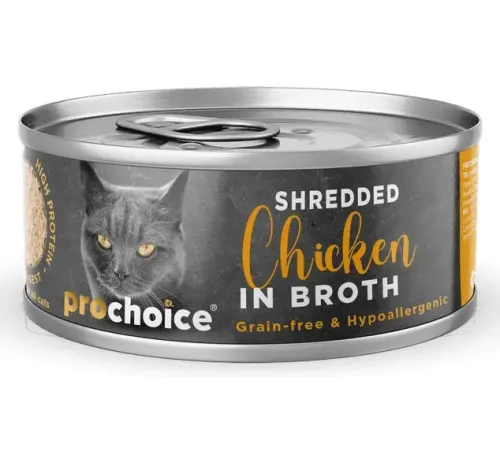 Prochoice Deluxe Shredded Курица в бульоне для кошек, 70 г