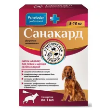 Pchelodar Санакард капли на холку для собак и щенков средних пород, 1 пипетка