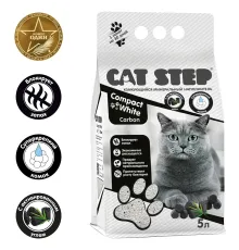 Cat Step Наполнитель белый Compact White Carbon, 5 л
