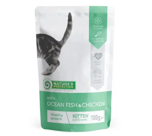 Nature's Protection Консервы Kitten (Океаническая рыба, курица), 100 г