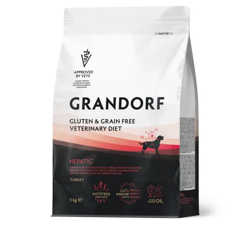 Grandorf Vet Dog Hepatic (Индейка), 3 кг
