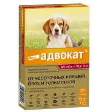 Elanco Адвокат для собак от 10 до 25 кг, 1 пипетка