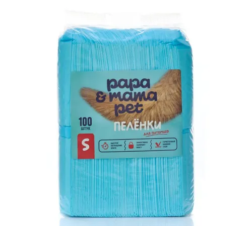 Papa&Mama Pet Пеленки для питомцев, S 33х45 см (100 шт)