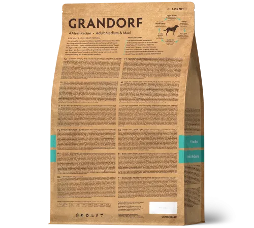 Grandorf Probiotics Adult Medium & Maxi (4 вида мяса), 1 кг
