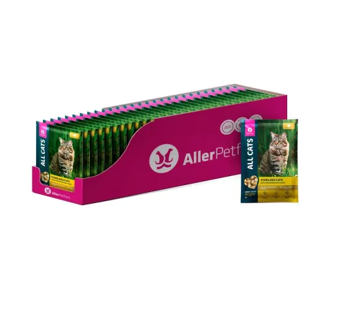 All Cats для стерилизованных кошек Тефтельки с курицей в соусе, 85 г х 28 шт