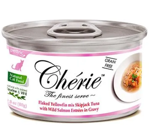 Cherie хлопья тунца с кусочками дикого лосося в подливке 80 г х 10 шт