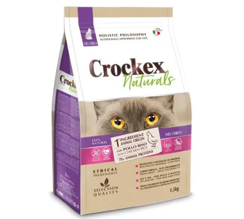 Crockex Natural Adult Neutered (Курица, рис), 1,5 кг