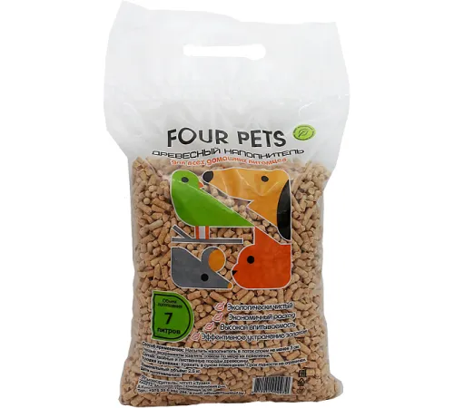 FOUR PETS древесный наполнитель 2,5 кг - 7 л
