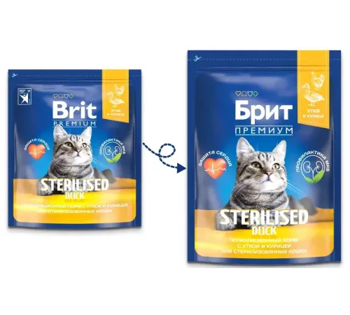 Брит Премиум Cat Sterilized (Утка, курица), 400 г