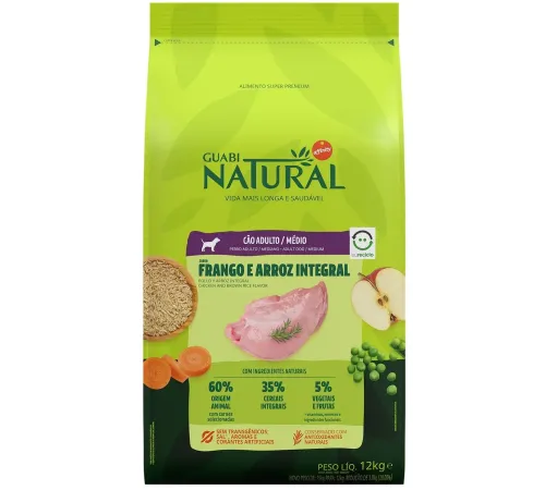 Guabi Natural Dog Adult Medium (Цыпленок, рис), 12 кг