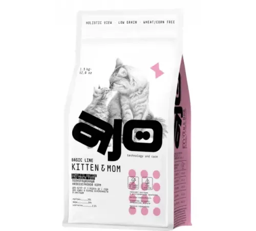 AJO Basic Line Kitten&Mom, 1,5 кг
