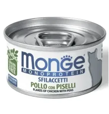 Monge Cat Monoprotein Мясные хлопья из курицы с горошком, 80 г