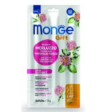 Monge Gift Skin support Мягкие палочки со свежей треской и красным клевером, 15 г