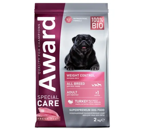 Award Special Care Adult Dog Weight Control (Индейка), 2 кг