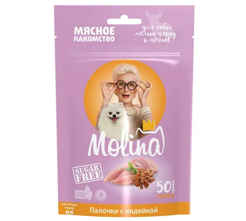 Molina Лакомство для собак Палочки с индейкой, 50 г
