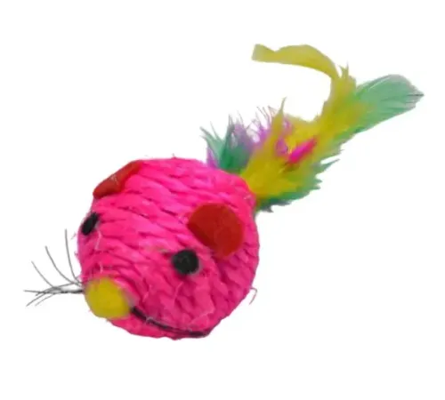 Ekia Игрушка для кошек Мышка из сизаля, 4,5 см
