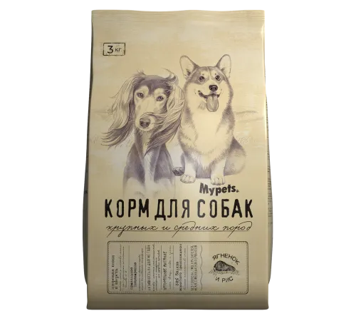 Mypets для собак крупных и средних пород (Ягненок, рис), 3 кг