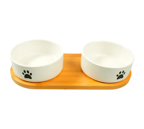 Mr.Kranch Миска керамическая Bamboo двойная, 2х350 мл