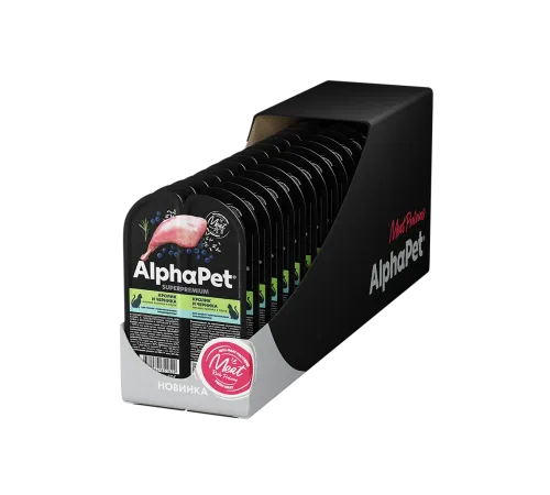 AlphaPet Superpremium Кролик и черника в соусе, 80 г