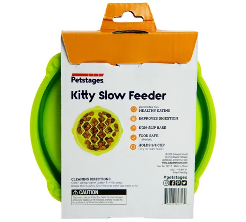 Petstages Миска для медленного поедания Kitty Fun, салатовая, XS