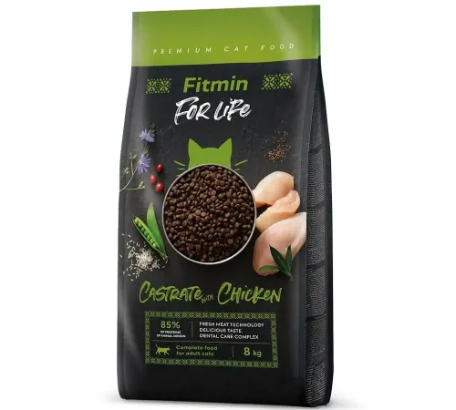 Fitmin For Life Castrate Cat (Курица), 8 кг